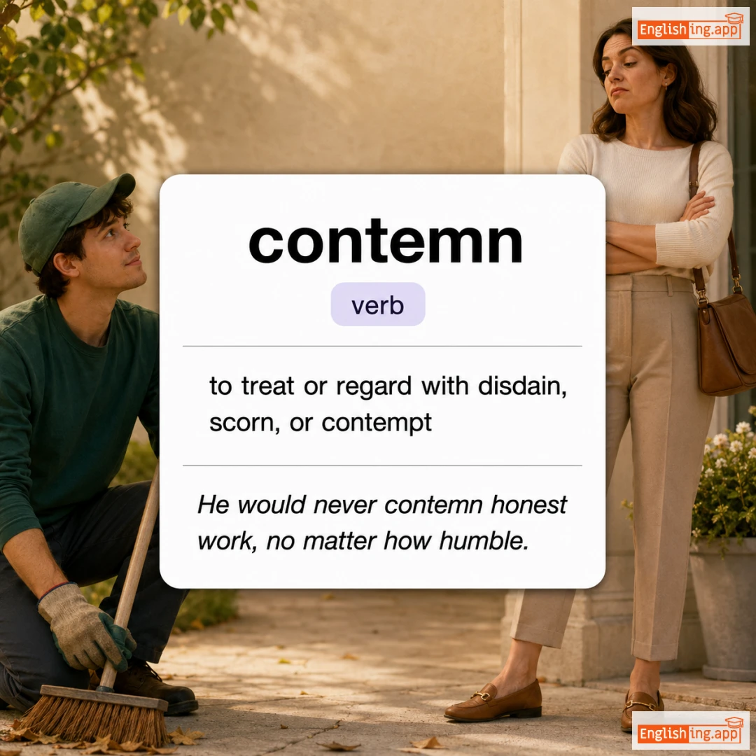 contemn definition card — visual illustration of the meaning