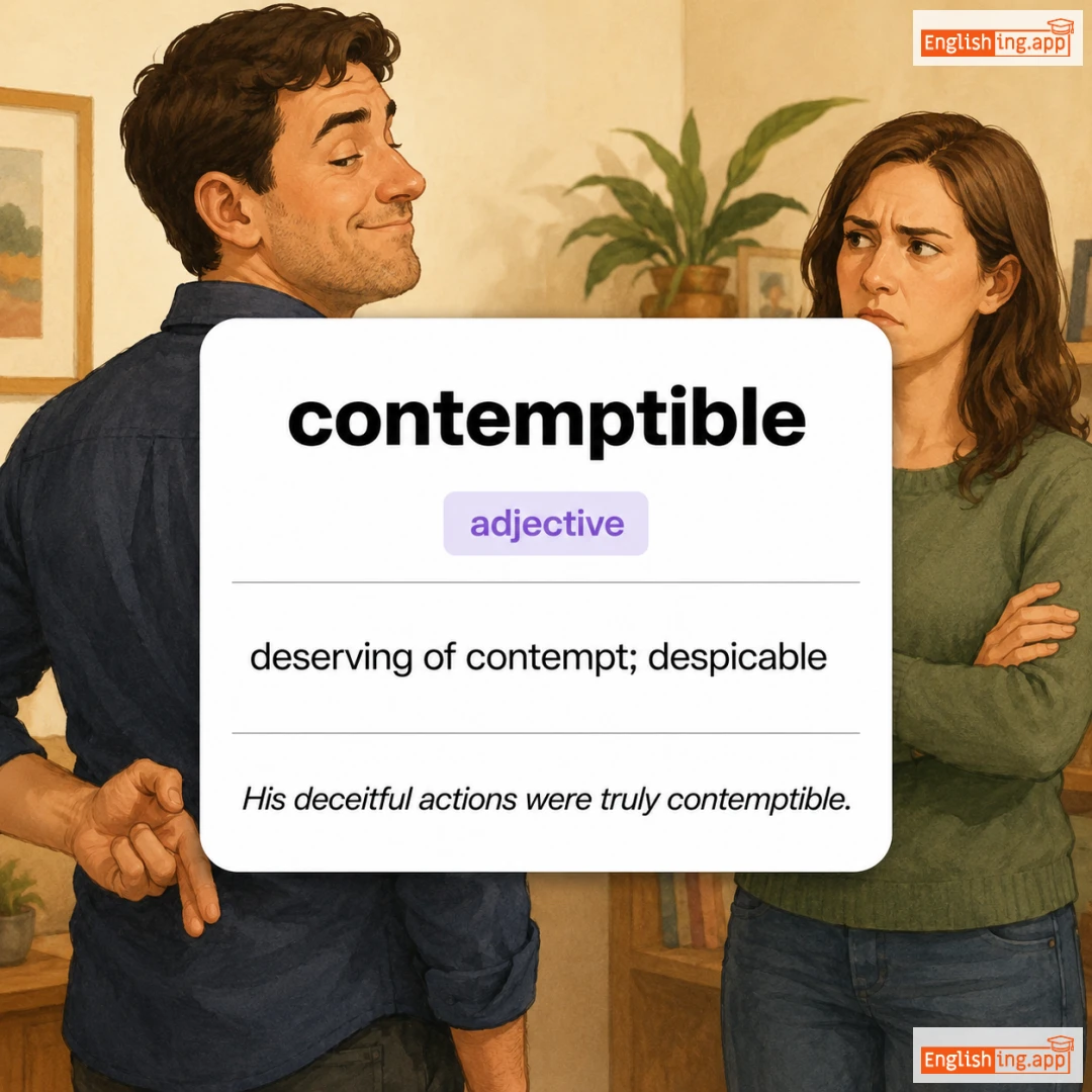 contemptible definition card — visual illustration of the meaning