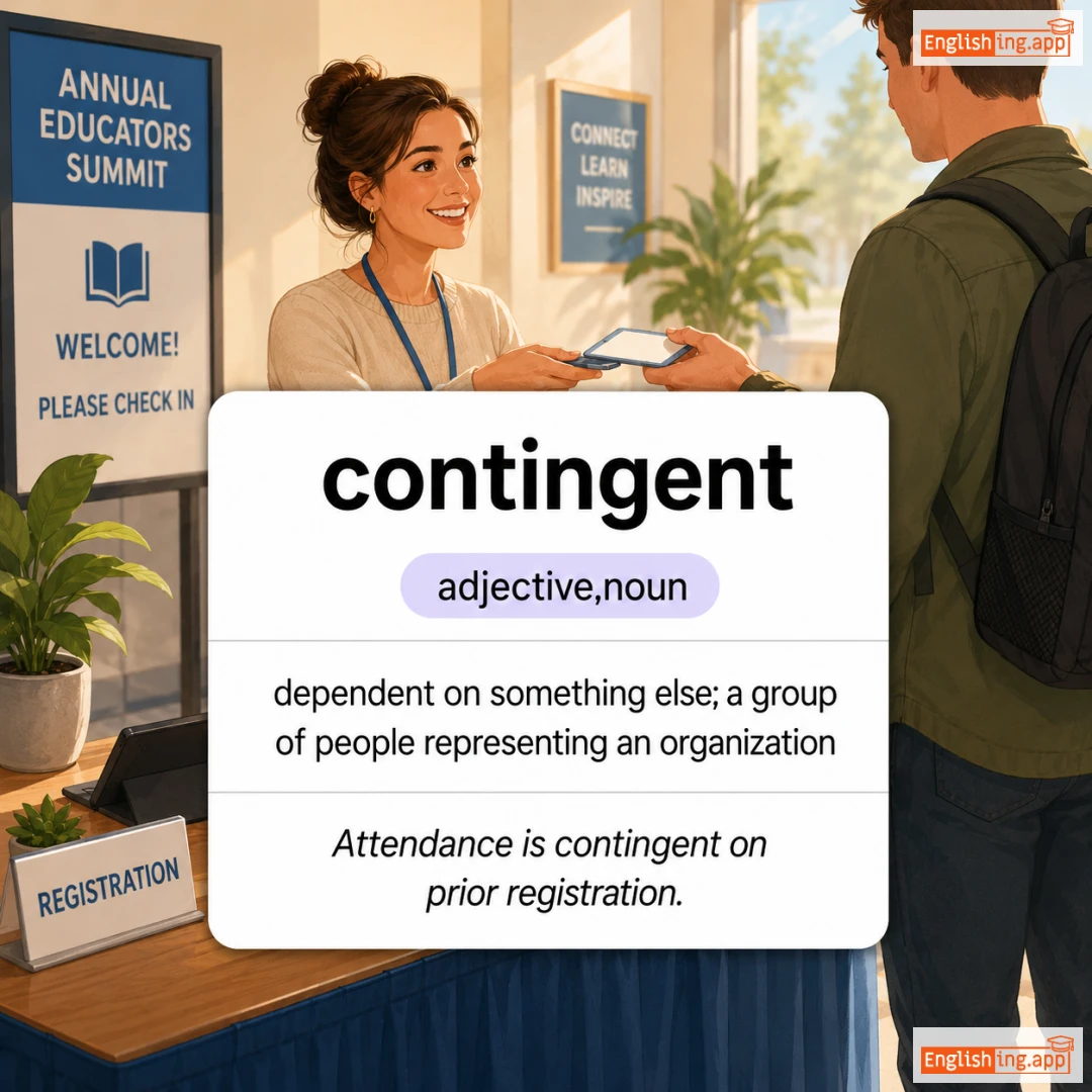 contingent definition card — visual illustration of the meaning