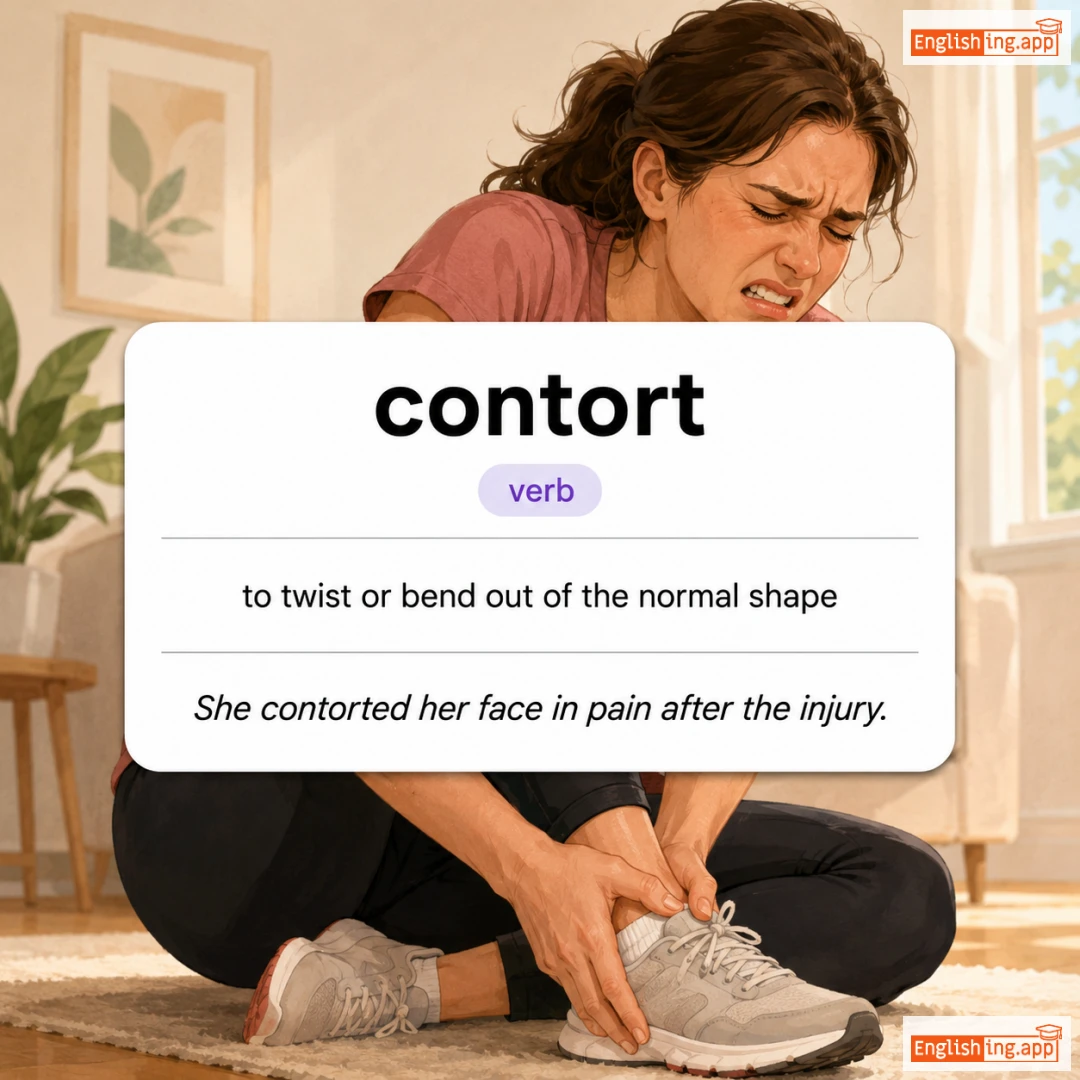 contort definition card — visual illustration of the meaning