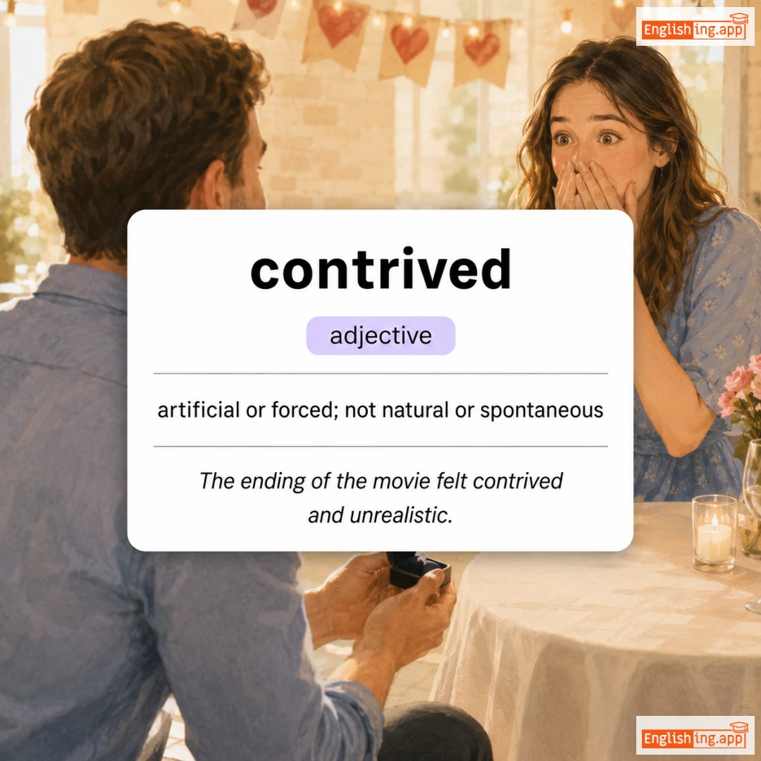 contrived definition card — visual illustration of the meaning