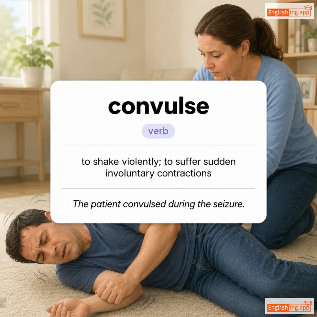 convulse definition card — visual illustration of the meaning