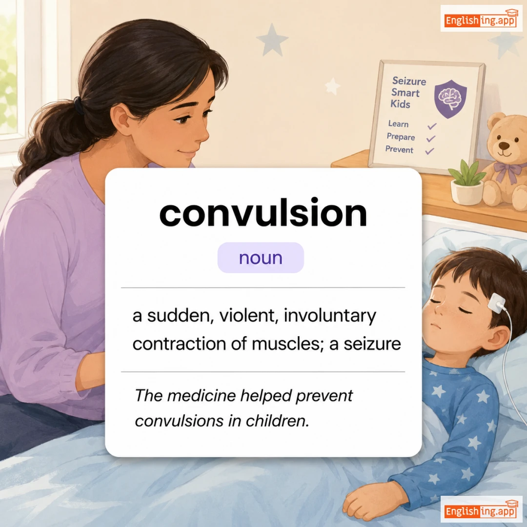 convulsion definition card — visual illustration of the meaning
