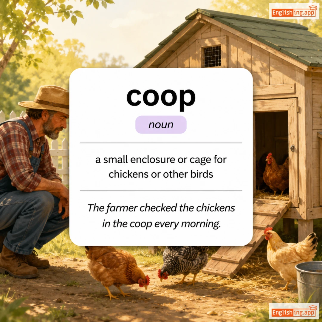 coop definition card — visual illustration of the meaning