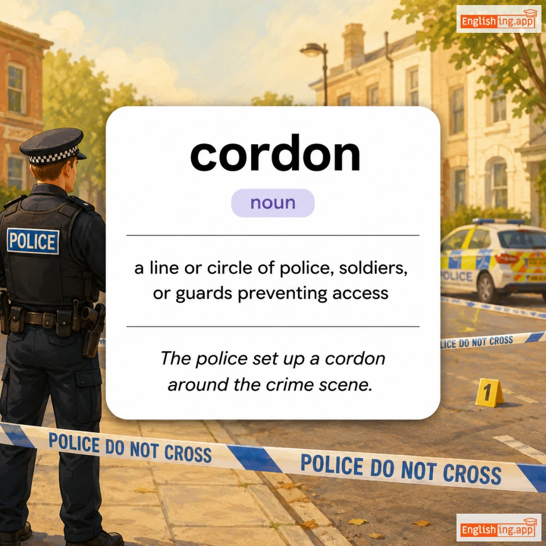 cordon definition card — visual illustration of the meaning