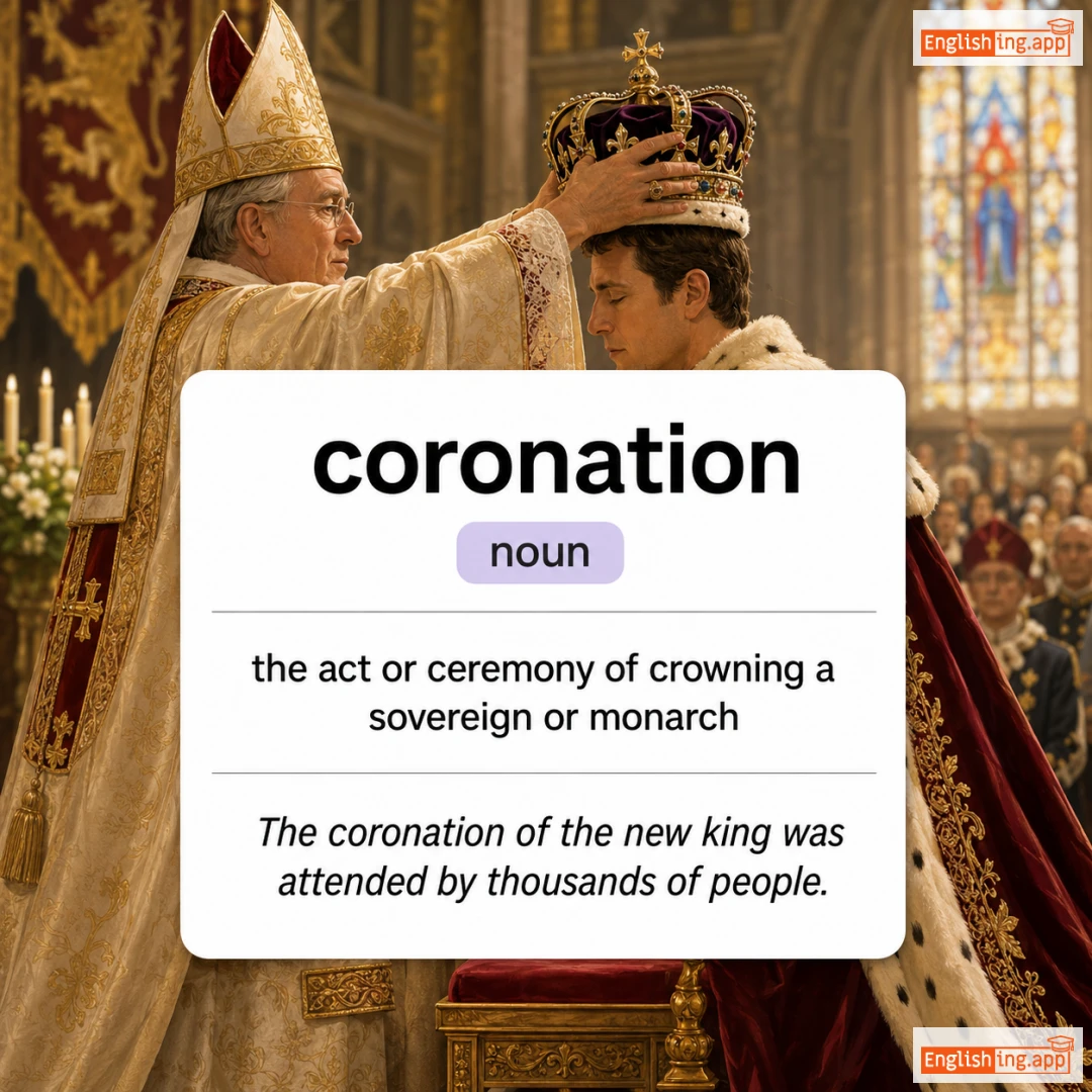 coronation definition card — visual illustration of the meaning