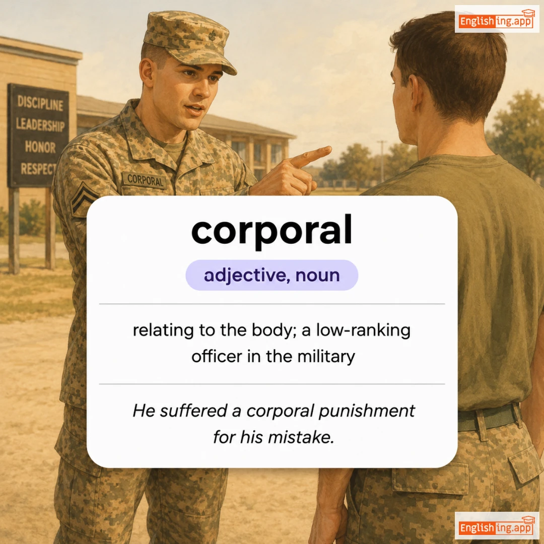 corporal definition card — visual illustration of the meaning