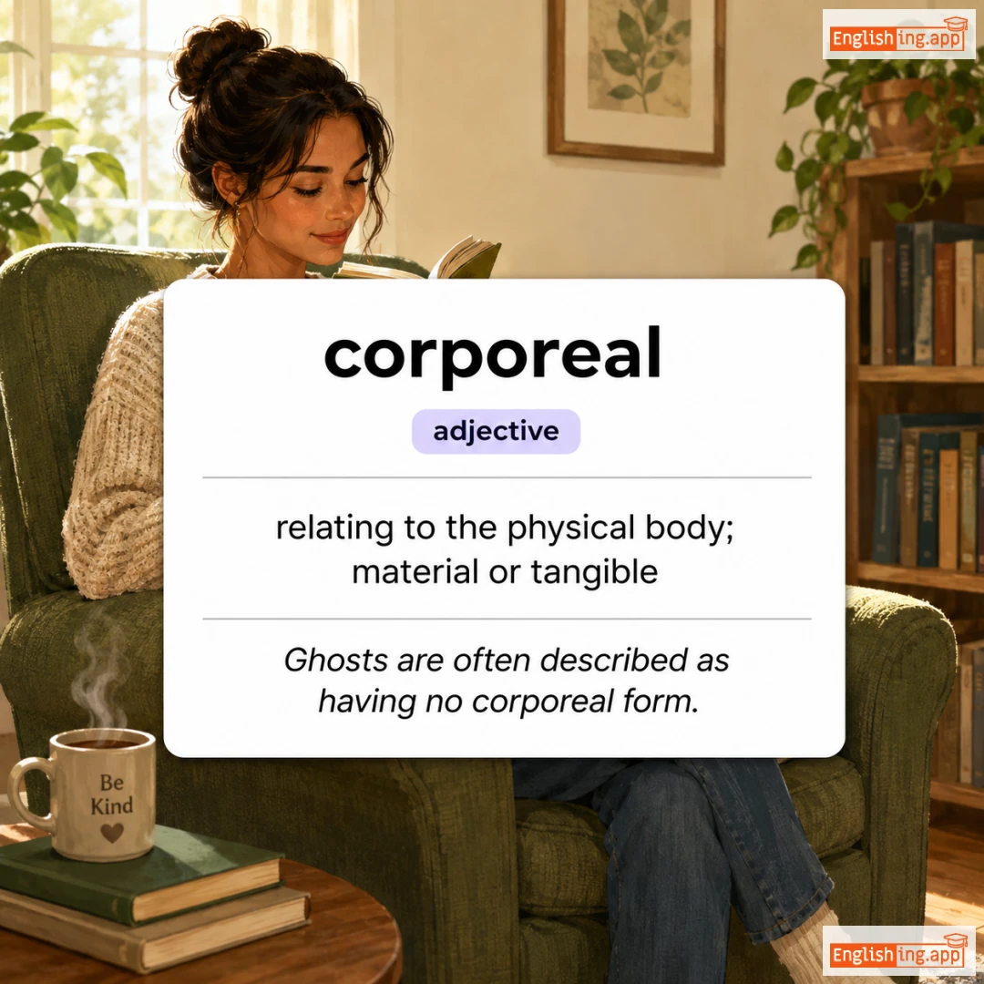 corporeal definition card — visual illustration of the meaning