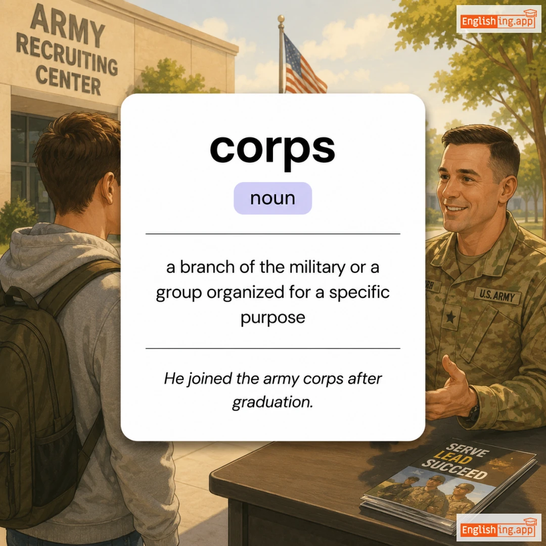 corps definition card — visual illustration of the meaning