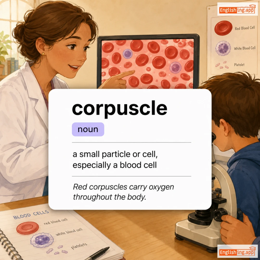 corpuscle definition card — visual illustration of the meaning