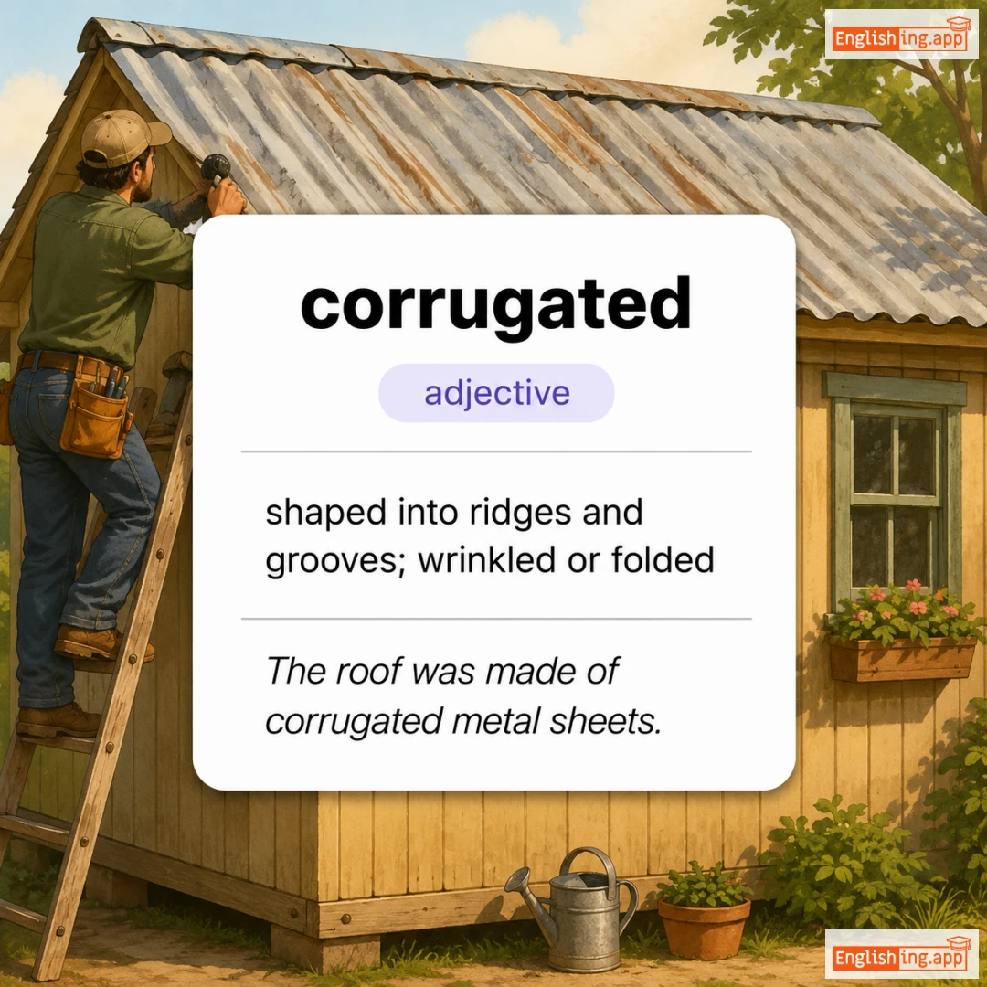 corrugated definition card — visual illustration of the meaning