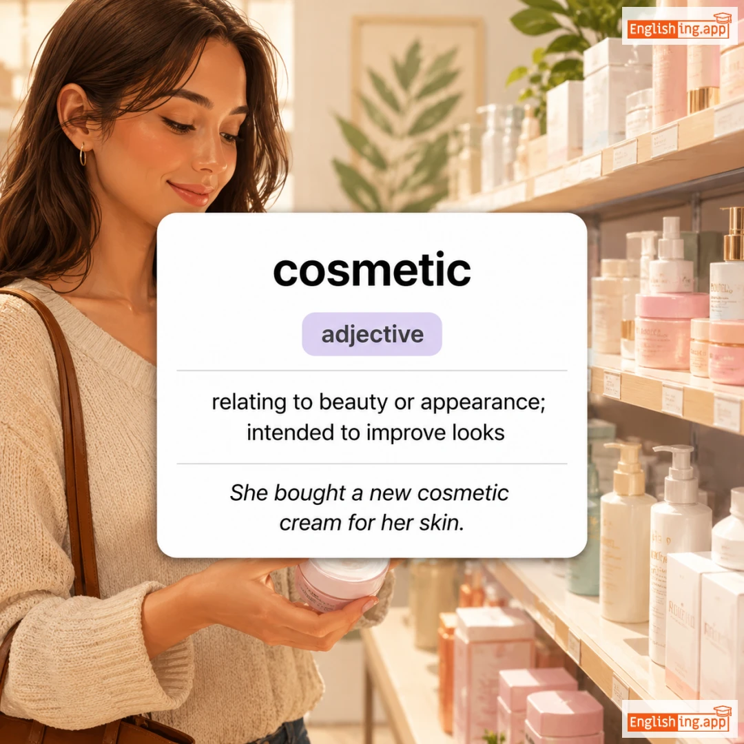 cosmetic definition card — visual illustration of the meaning