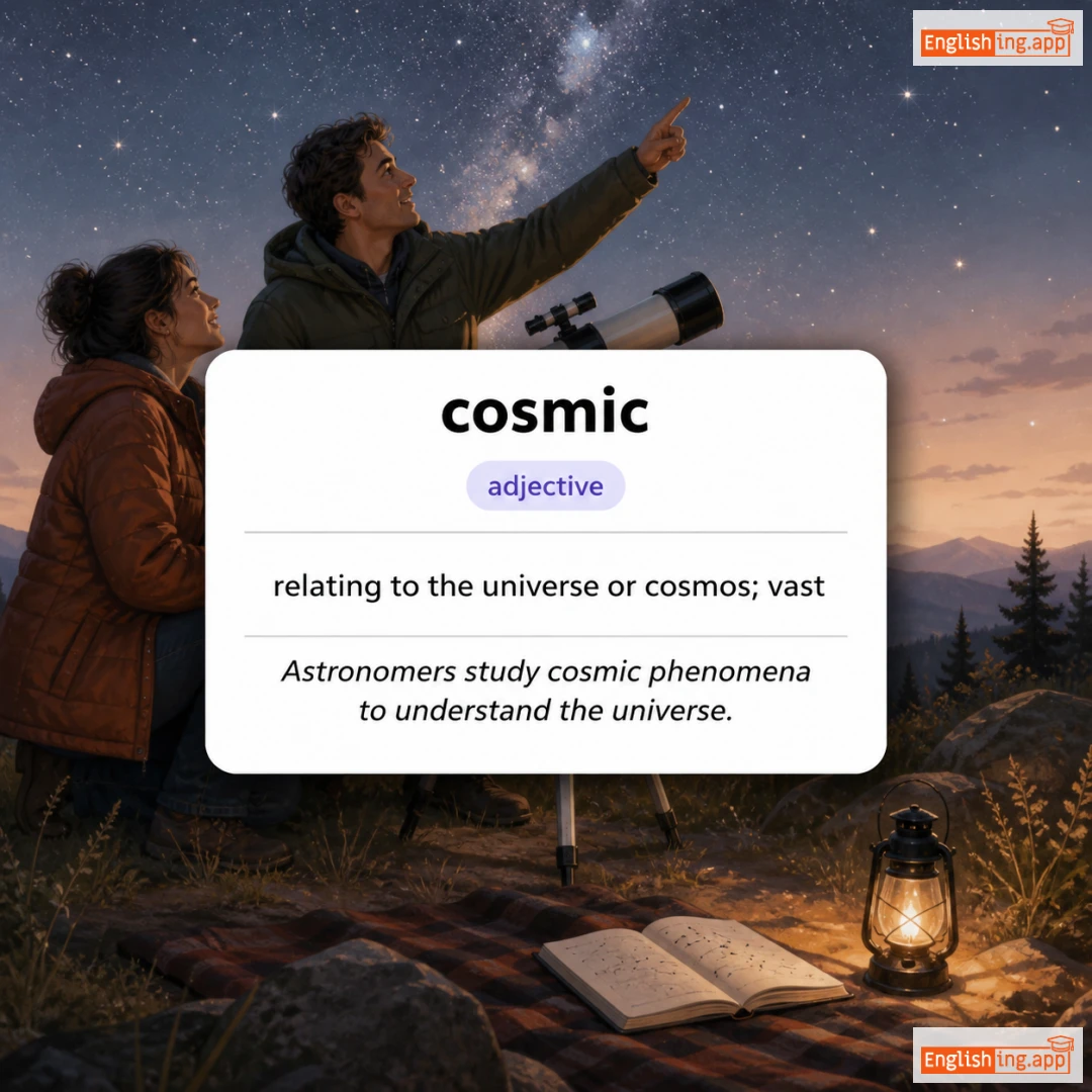 cosmic definition card — visual illustration of the meaning