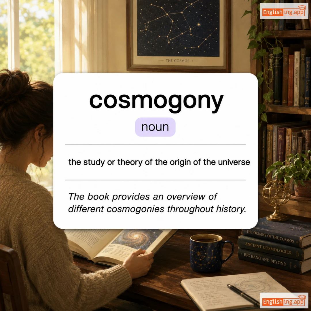 Cosmos definition card — visual illustration of the meaning