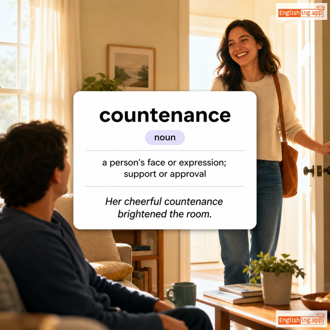 countenance definition card — visual illustration of the meaning