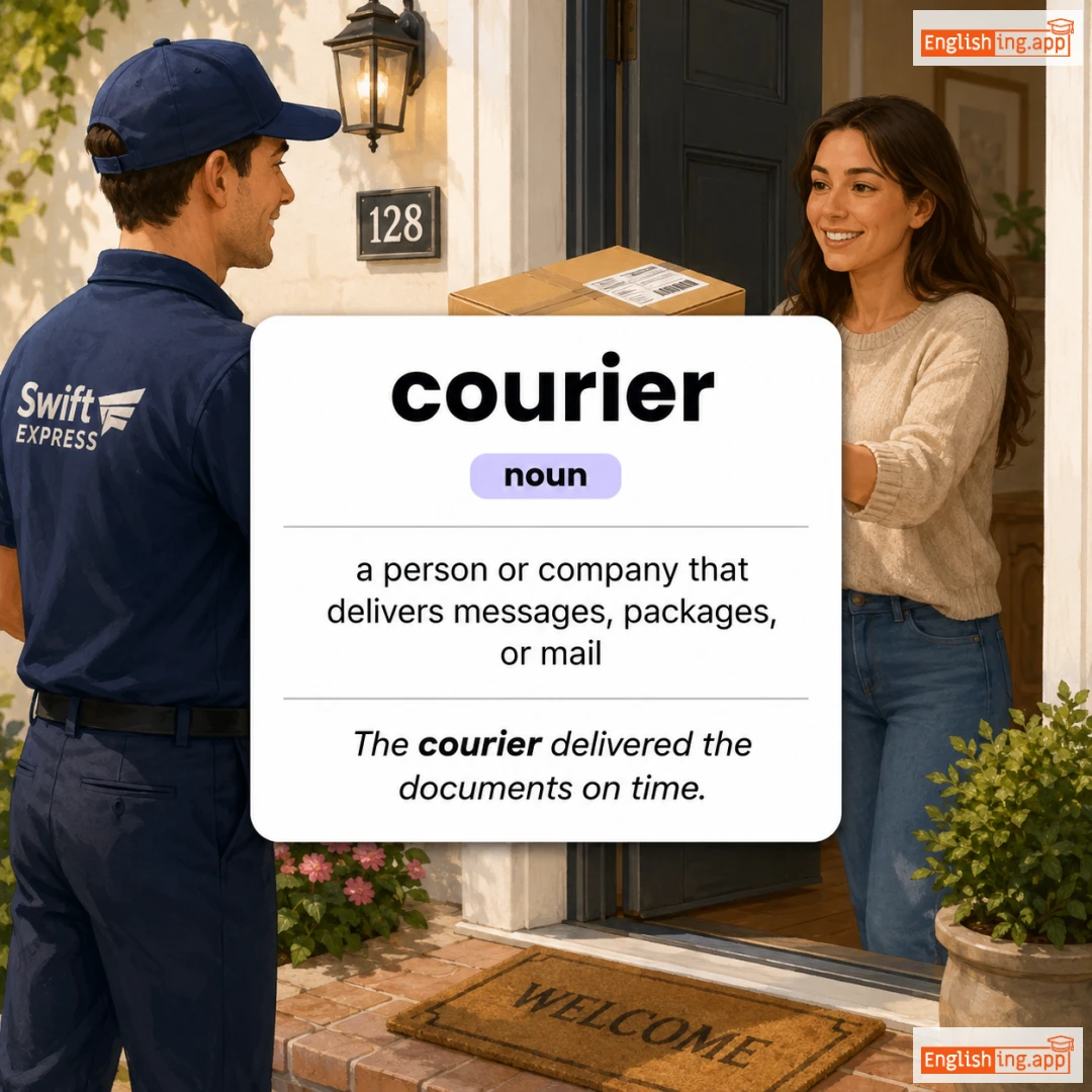 courier definition card — visual illustration of the meaning