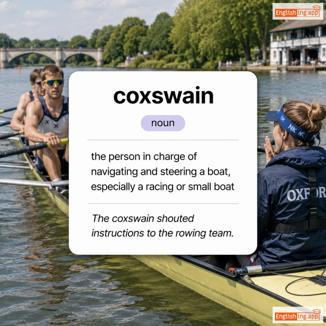 coxswain definition card — visual illustration of the meaning