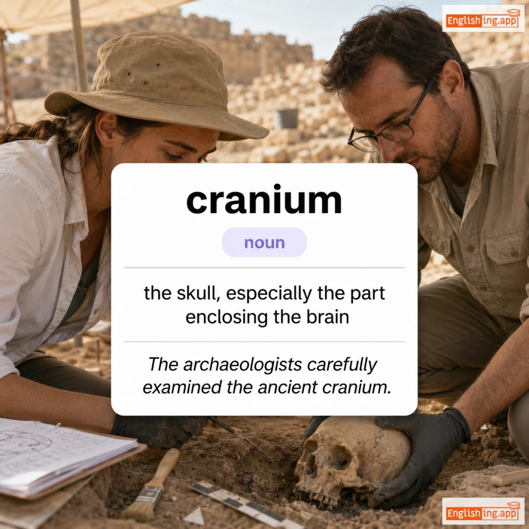 cranium definition card — visual illustration of the meaning