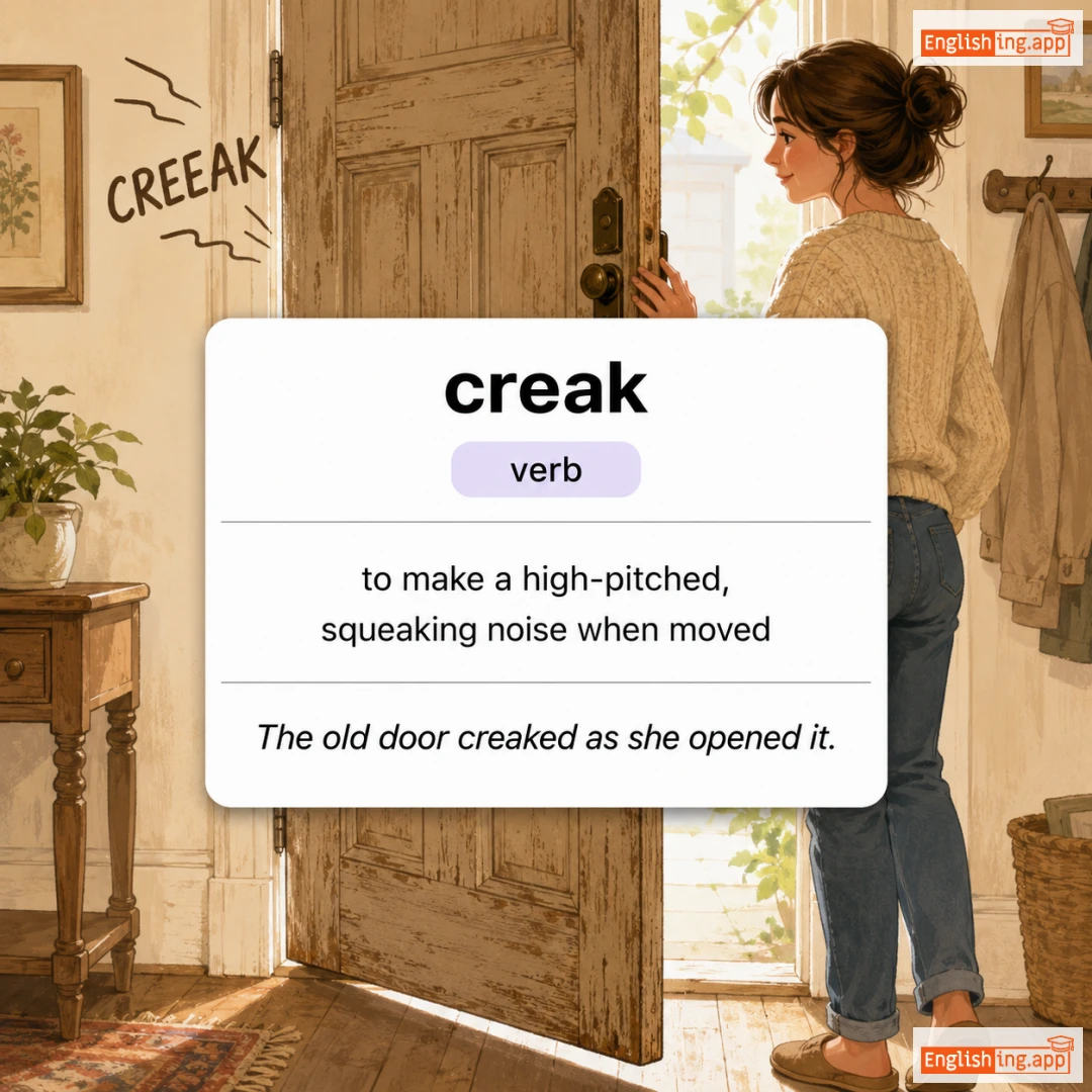 creak definition card — visual illustration of the meaning