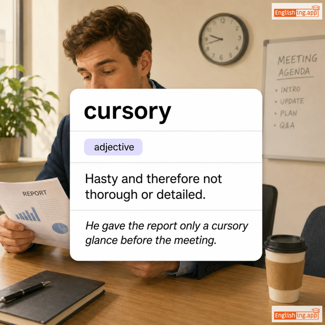 cursory definition card — visual illustration of the meaning