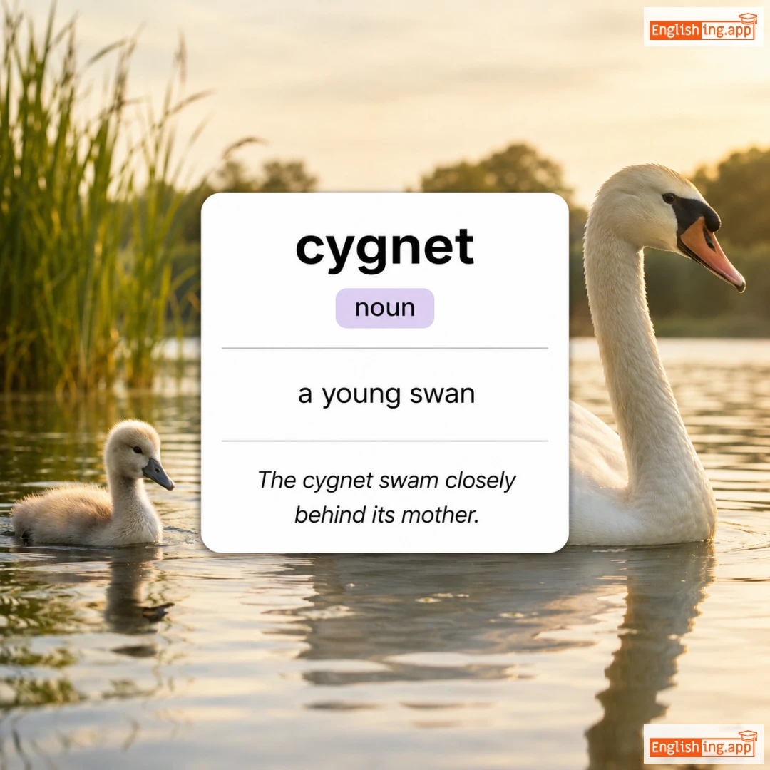 cygnet definition card — visual illustration of the meaning