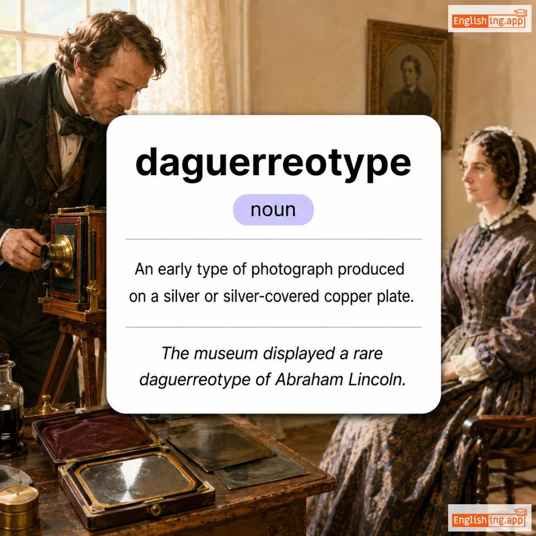 daguerreotype definition card — visual illustration of the meaning