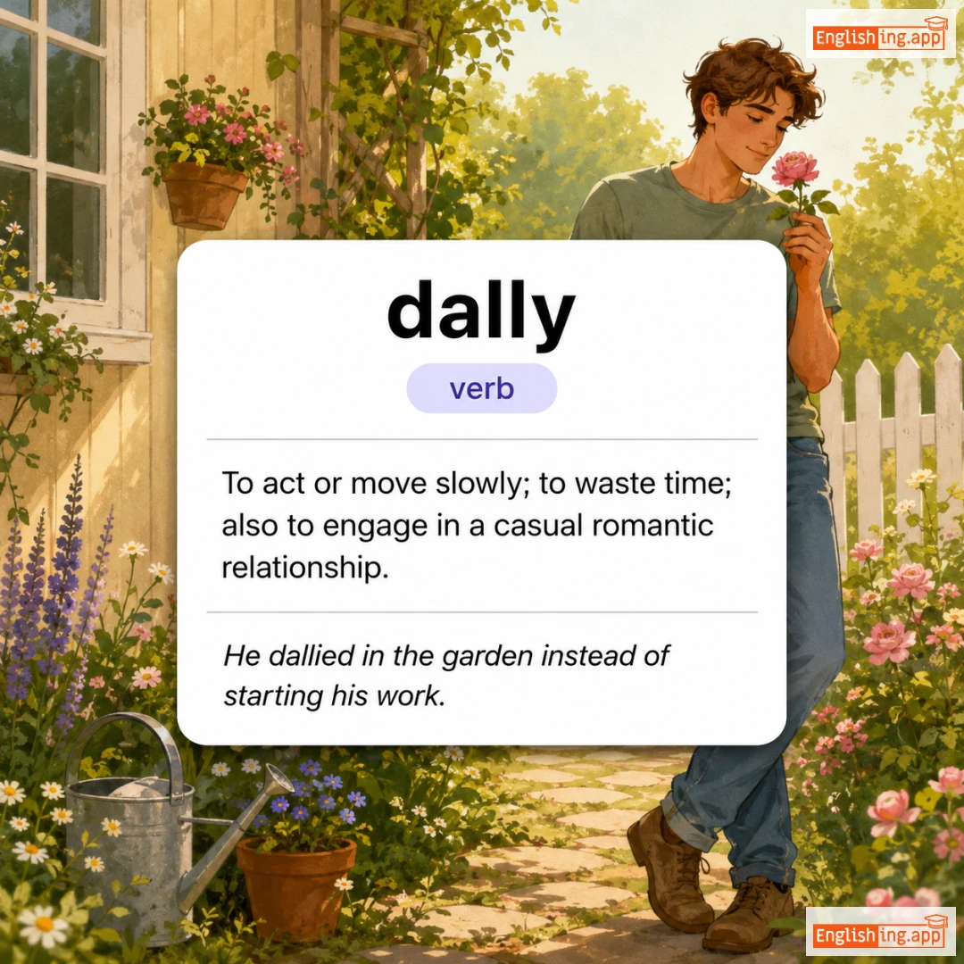 dally definition card — visual illustration of the meaning