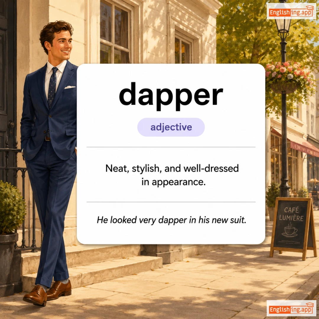 dapper definition card — visual illustration of the meaning