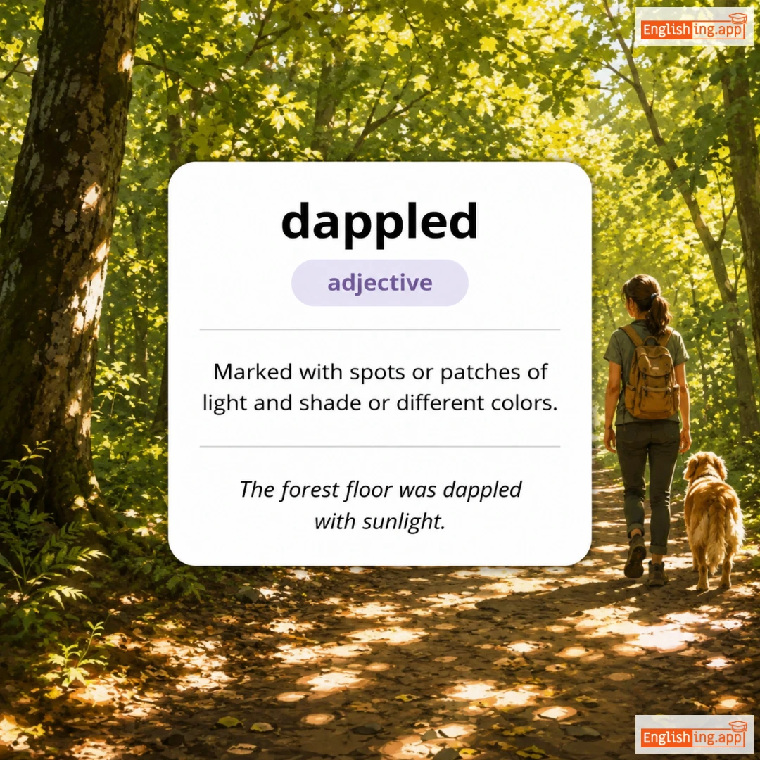 dappled definition card — visual illustration of the meaning