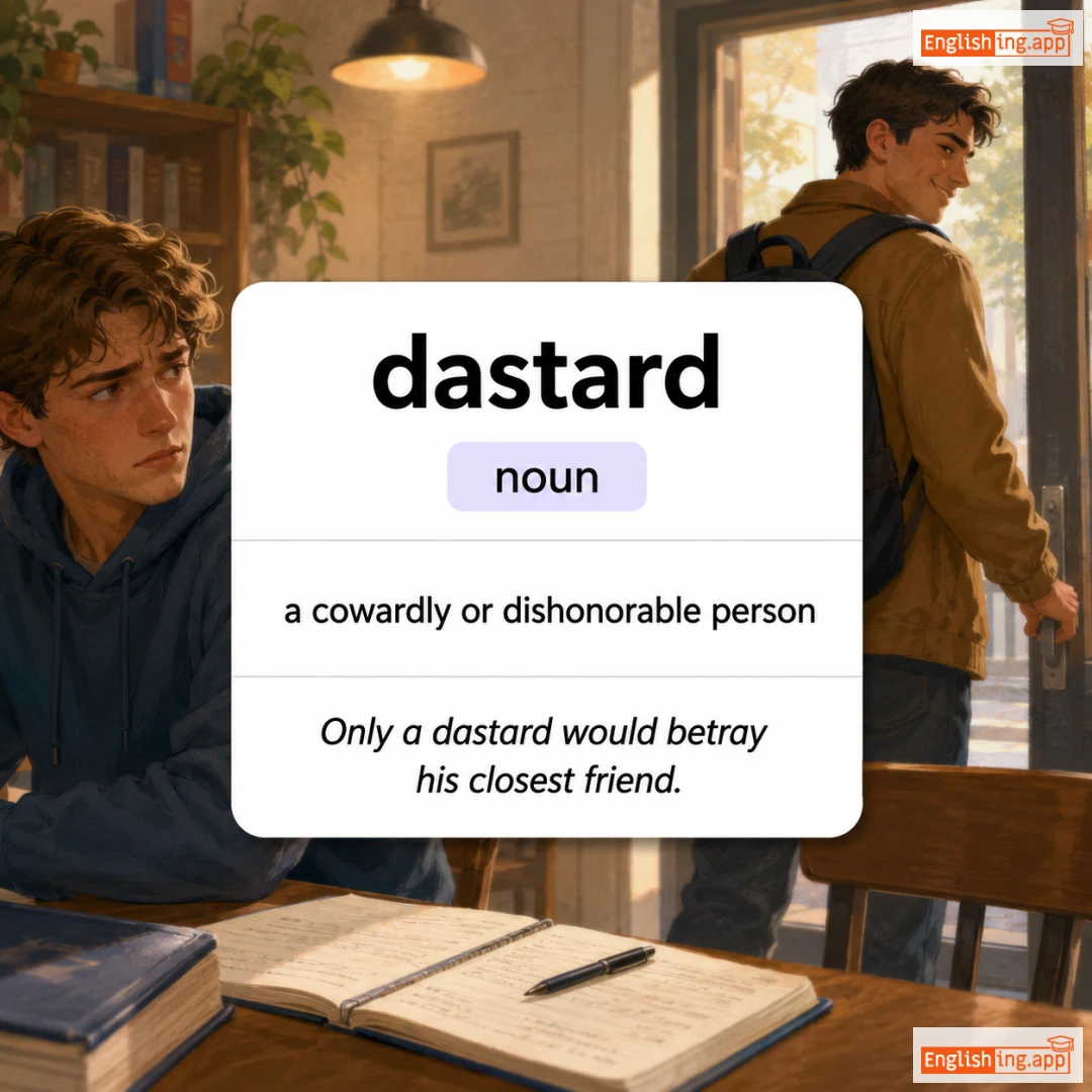 dastard definition card — visual illustration of the meaning
