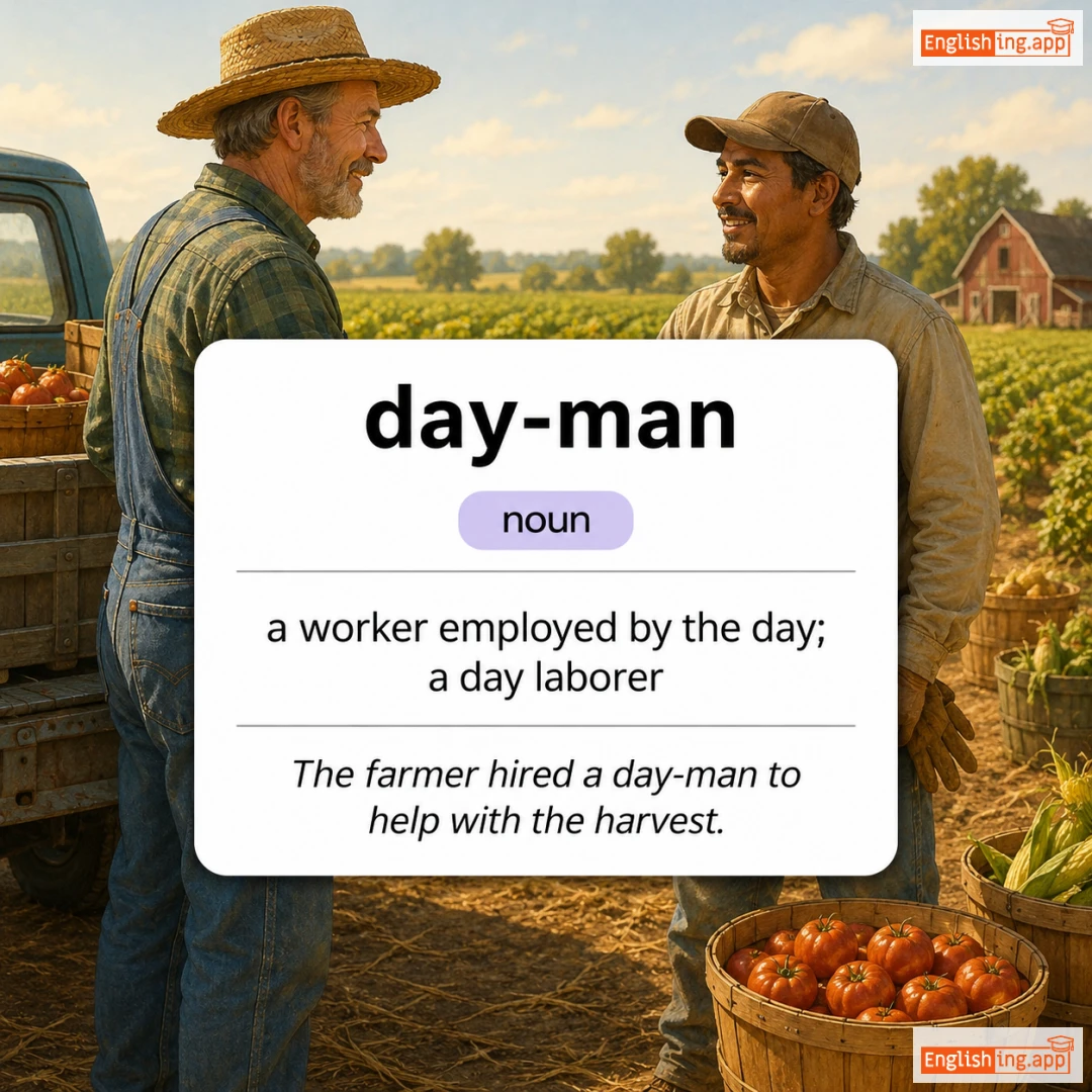 day-man definition card — visual illustration of the meaning