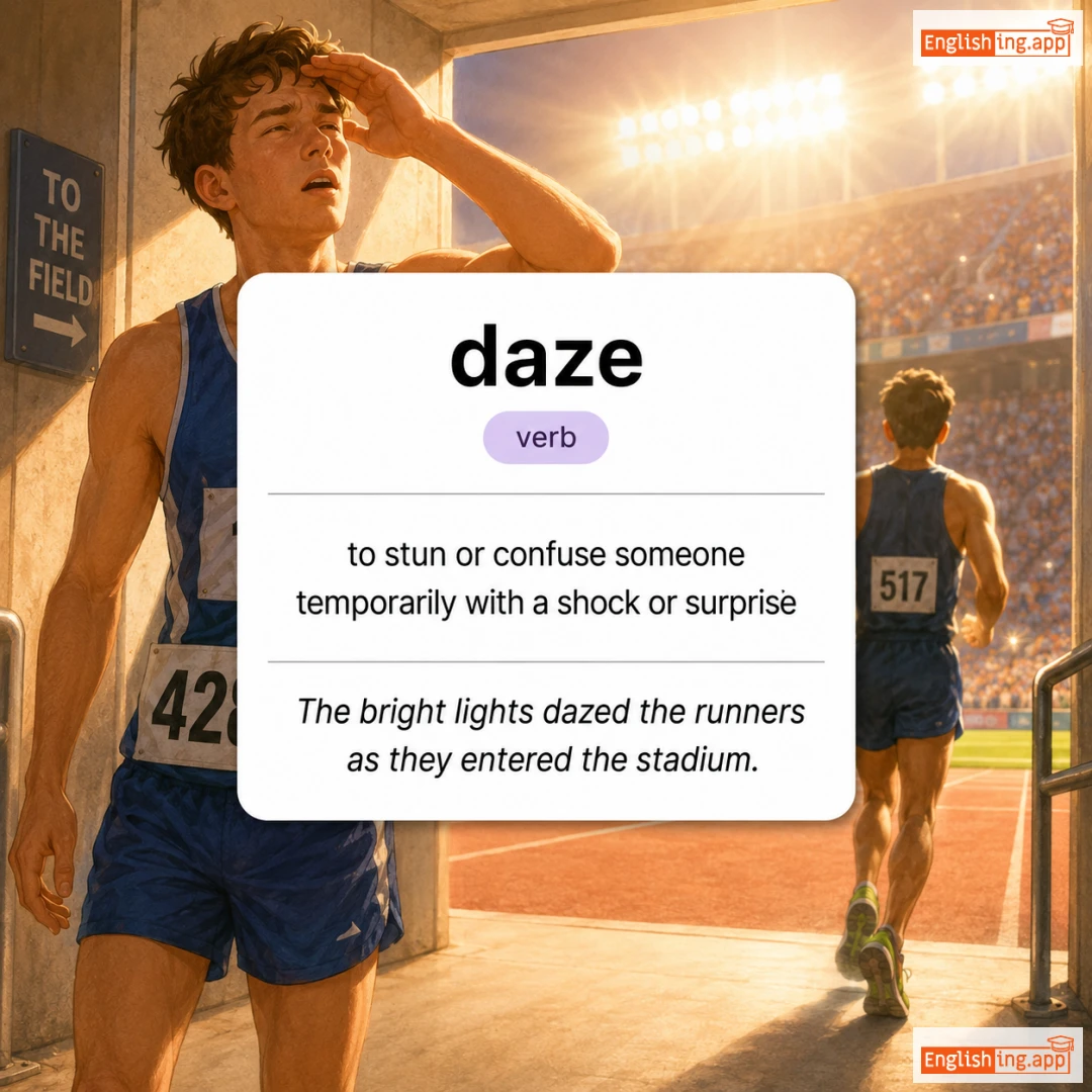 daze definition card — visual illustration of the meaning