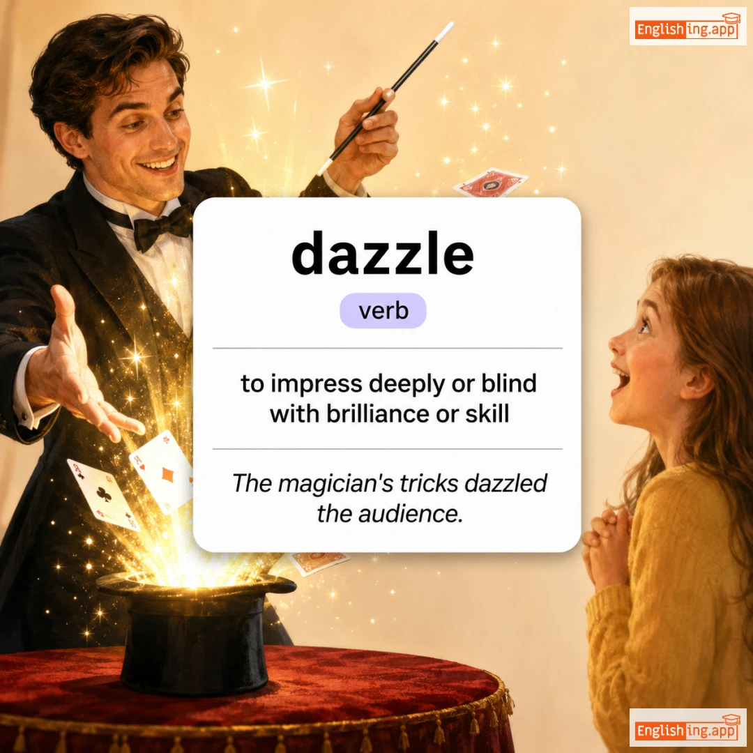 dazzle definition card — visual illustration of the meaning