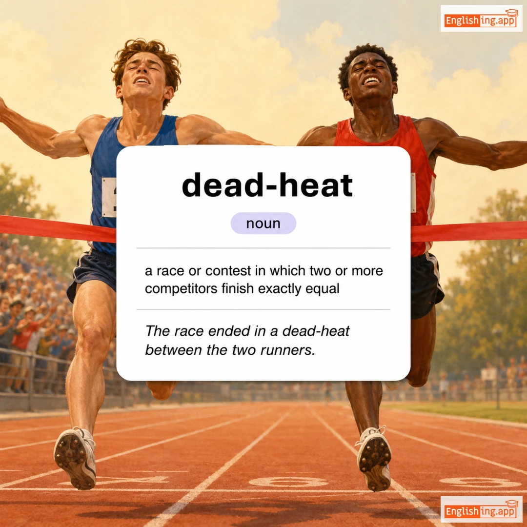 dead-heat definition card — visual illustration of the meaning