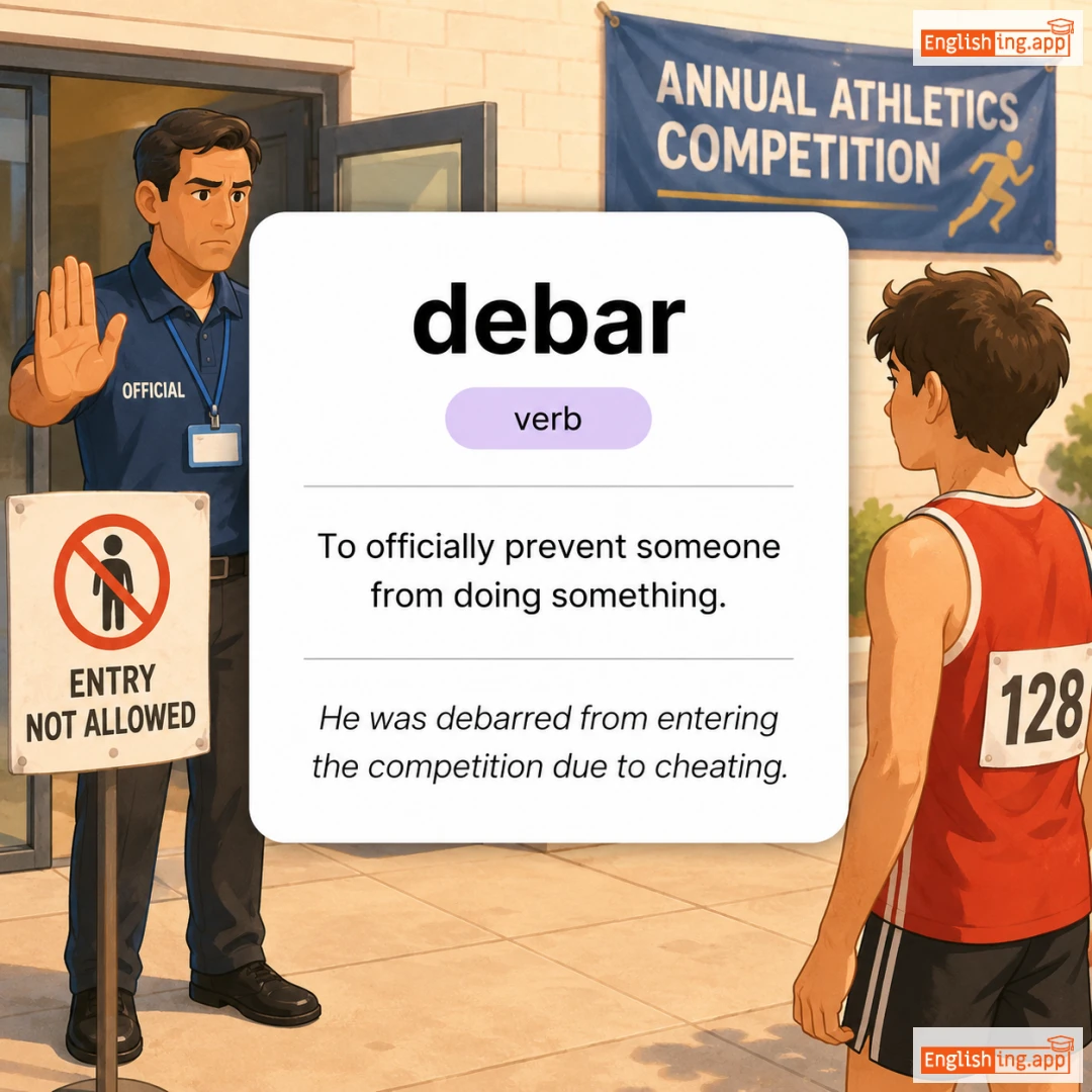 debar definition card — visual illustration of the meaning