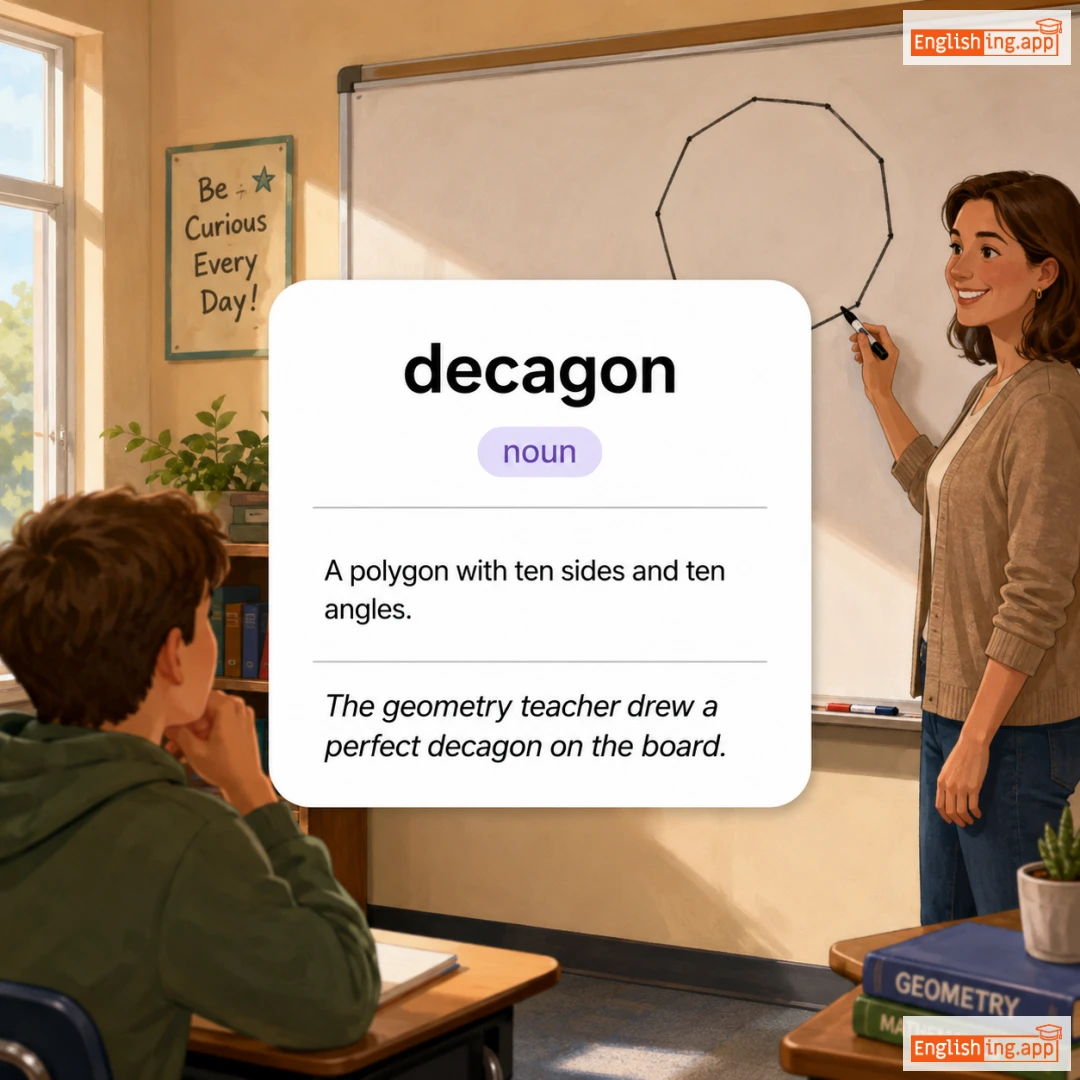 decagon definition card — visual illustration of the meaning