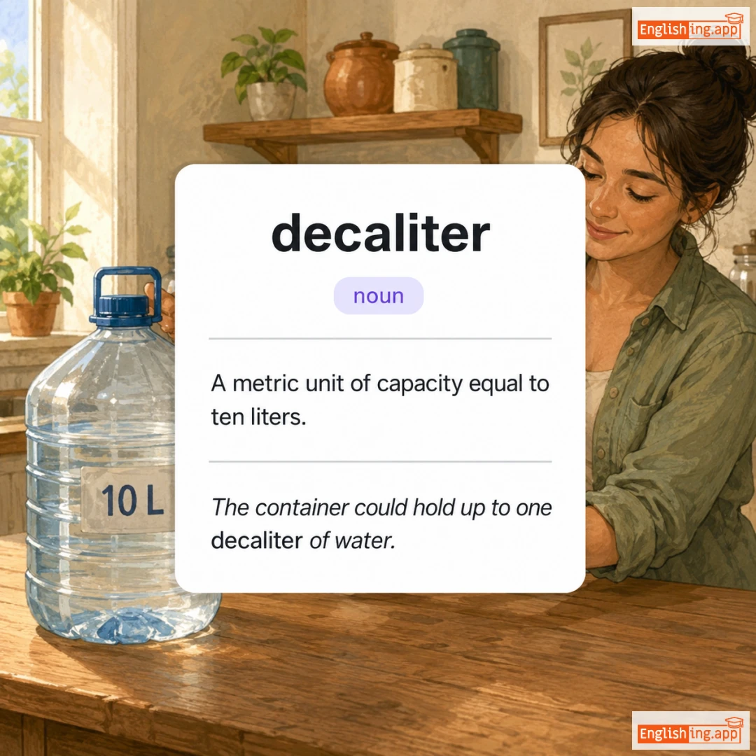 decaliter definition card — visual illustration of the meaning
