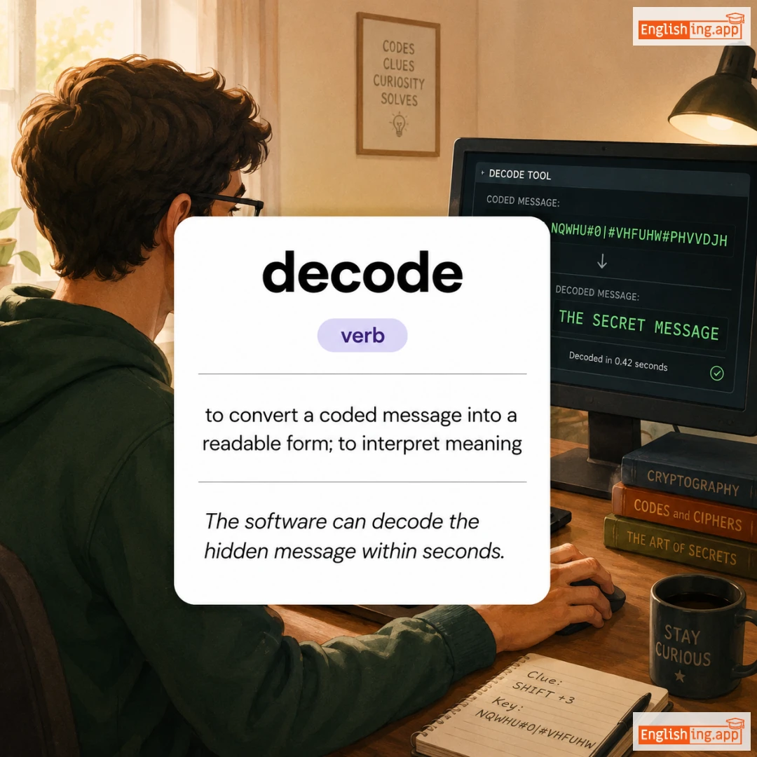 decode definition card — visual illustration of the meaning
