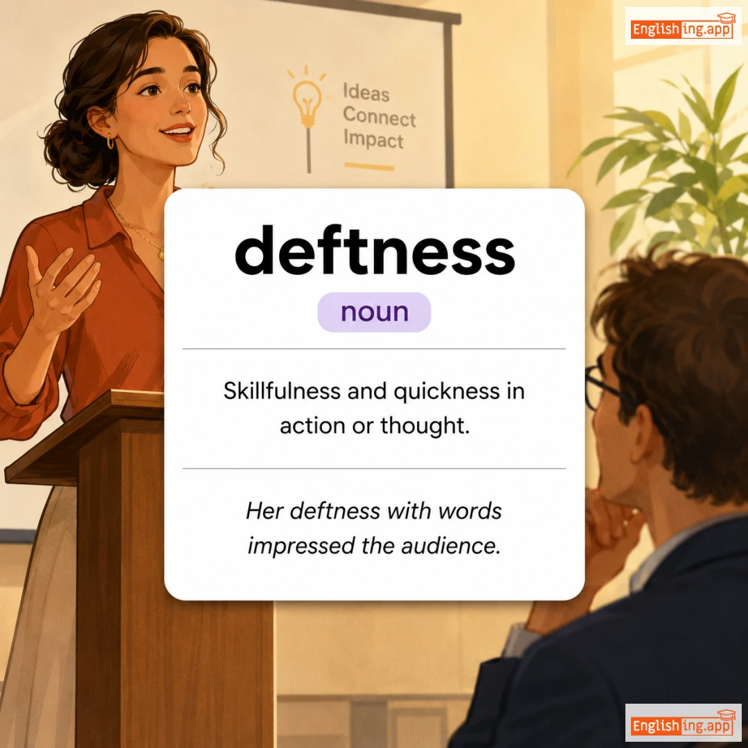deftness definition card — visual illustration of the meaning