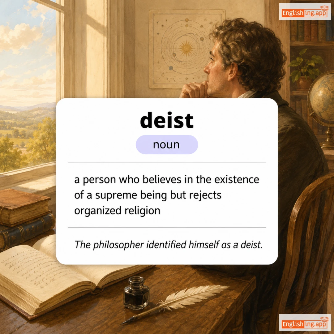 deist definition card — visual illustration of the meaning