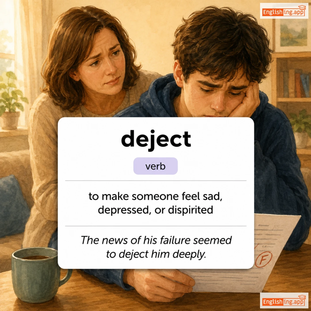 deject definition card — visual illustration of the meaning