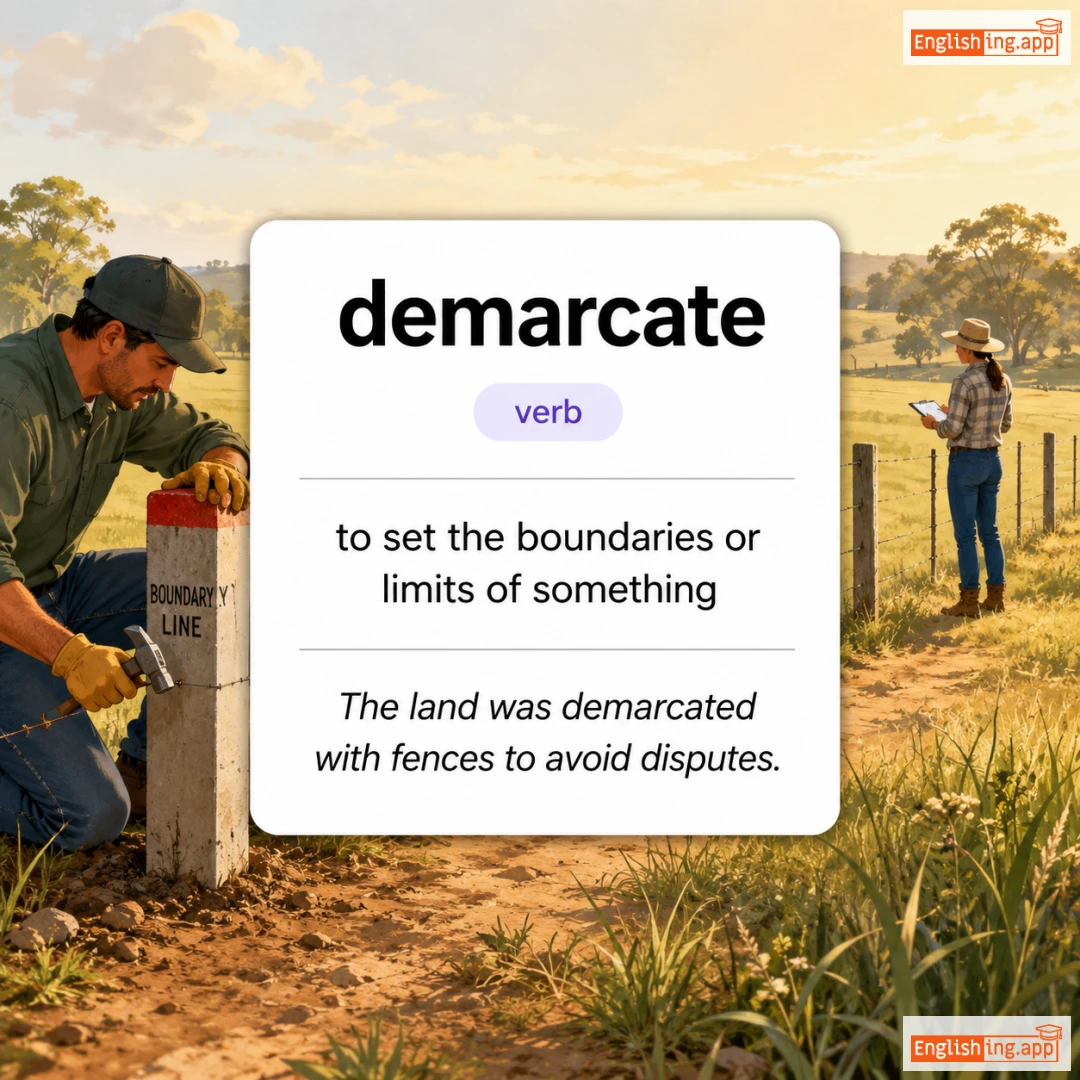 demarcate definition card — visual illustration of the meaning