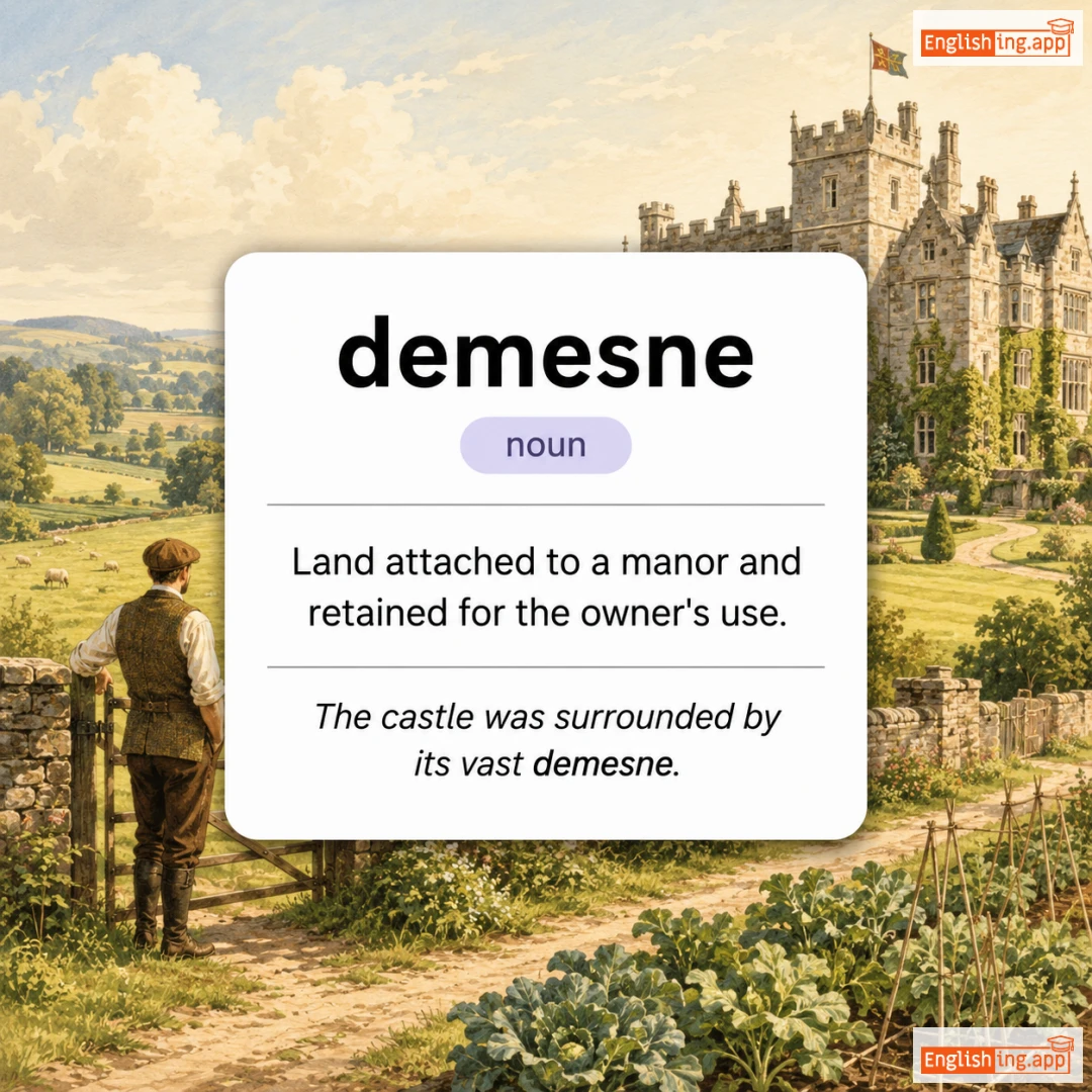 demesne definition card — visual illustration of the meaning