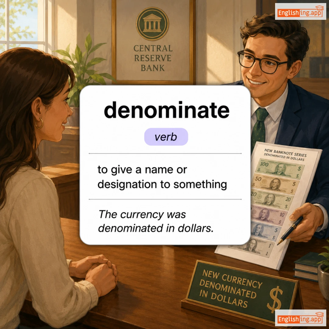 denominate definition card — visual illustration of the meaning