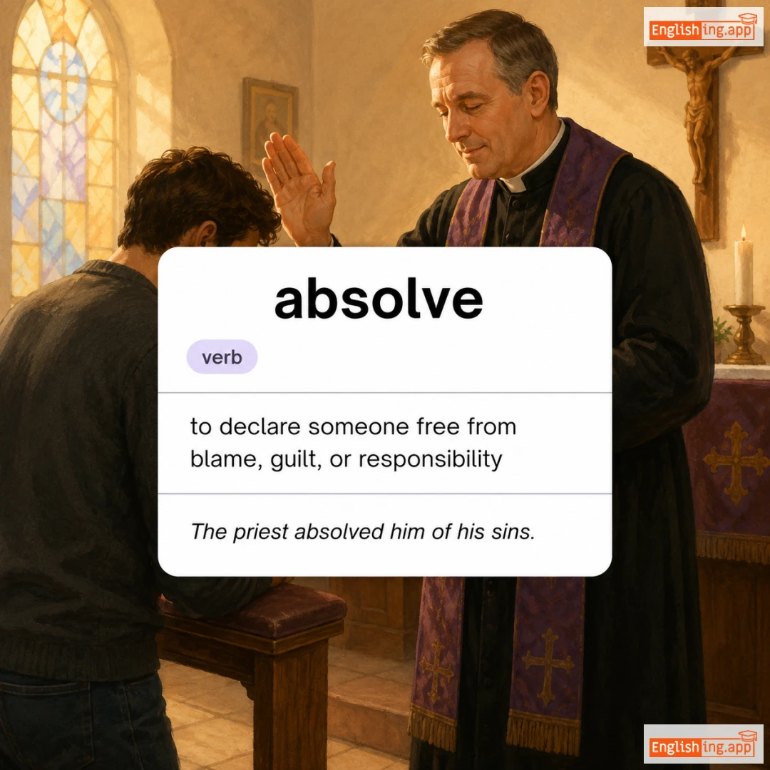absolve definition card — visual illustration of the meaning