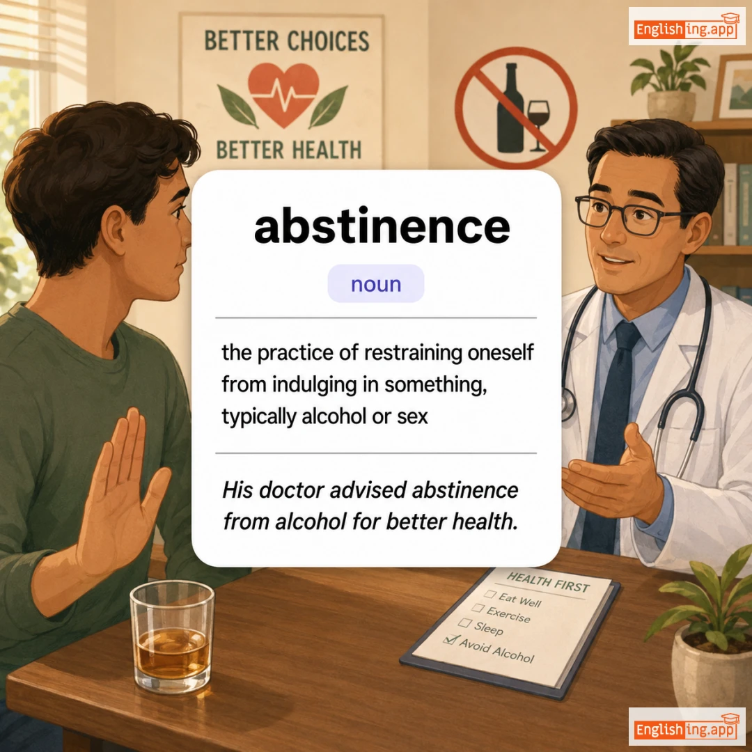 abstinence definition card — visual illustration of the meaning