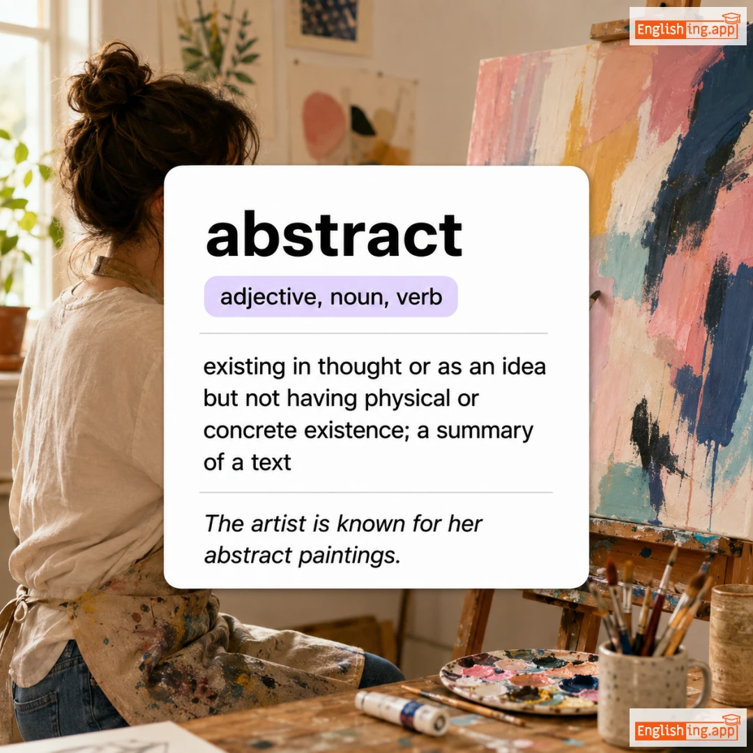 abstract definition card — visual illustration of the meaning