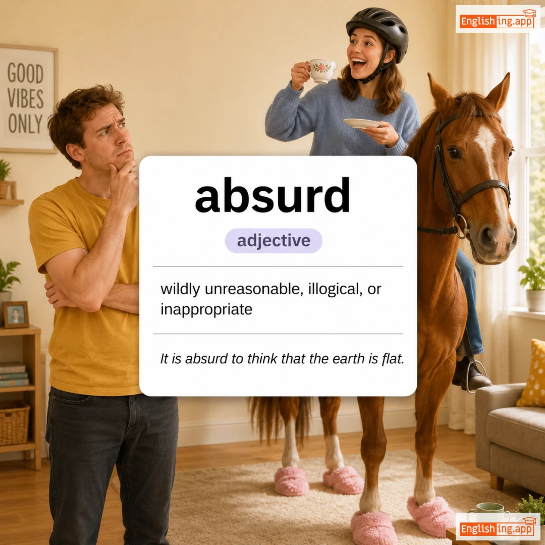 absurd definition card — visual illustration of the meaning