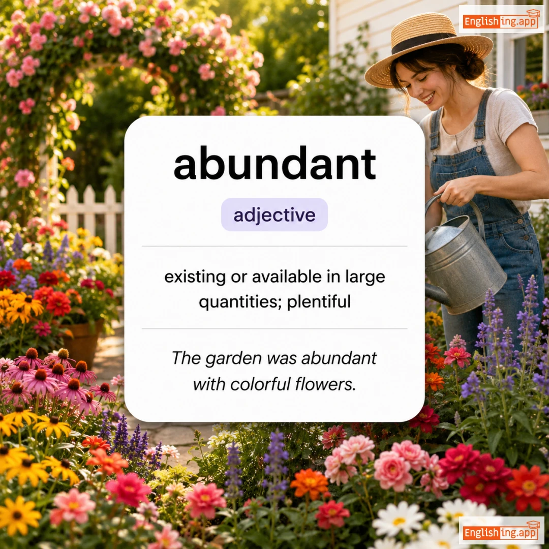 abundant definition card — visual illustration of the meaning