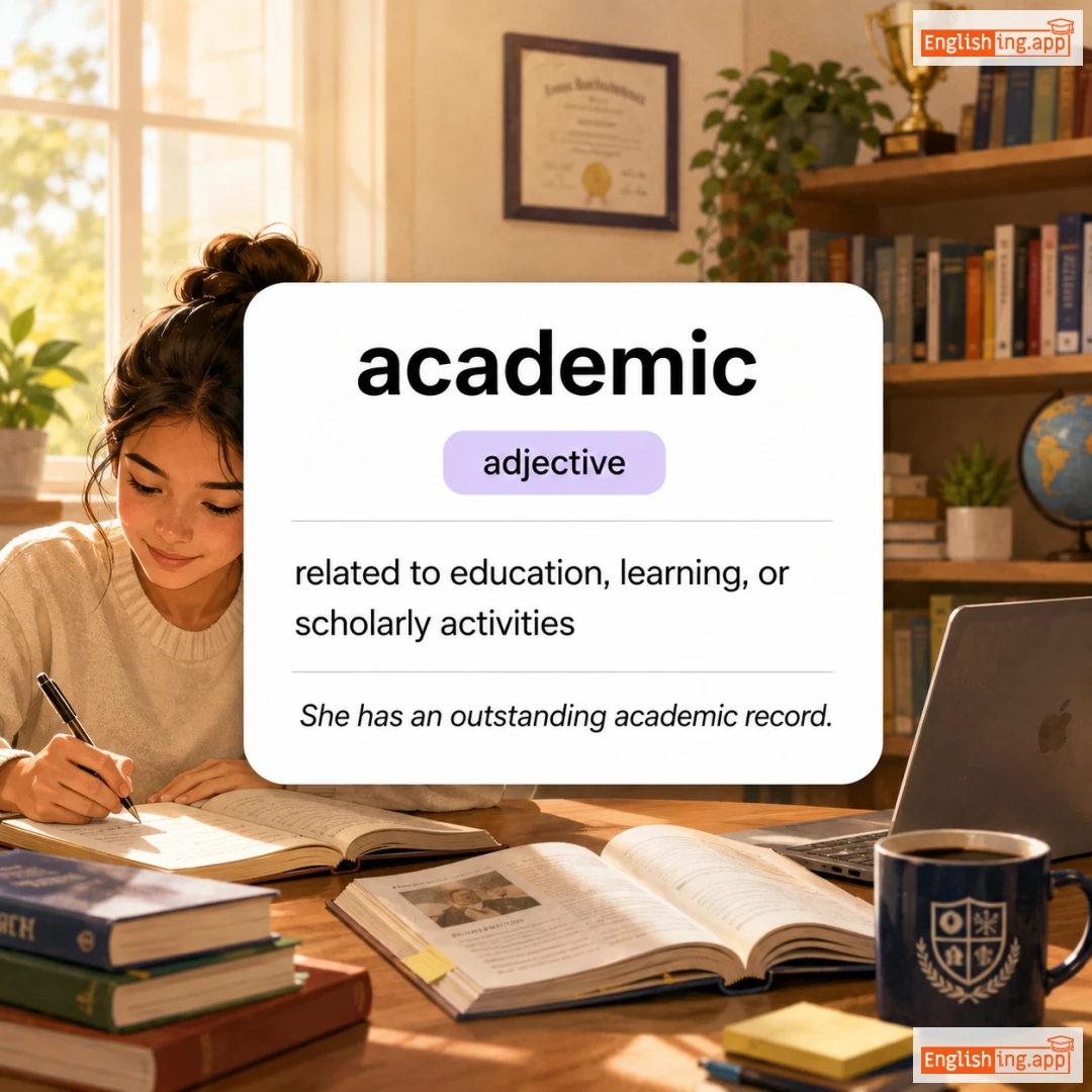 academic definition card — visual illustration of the meaning